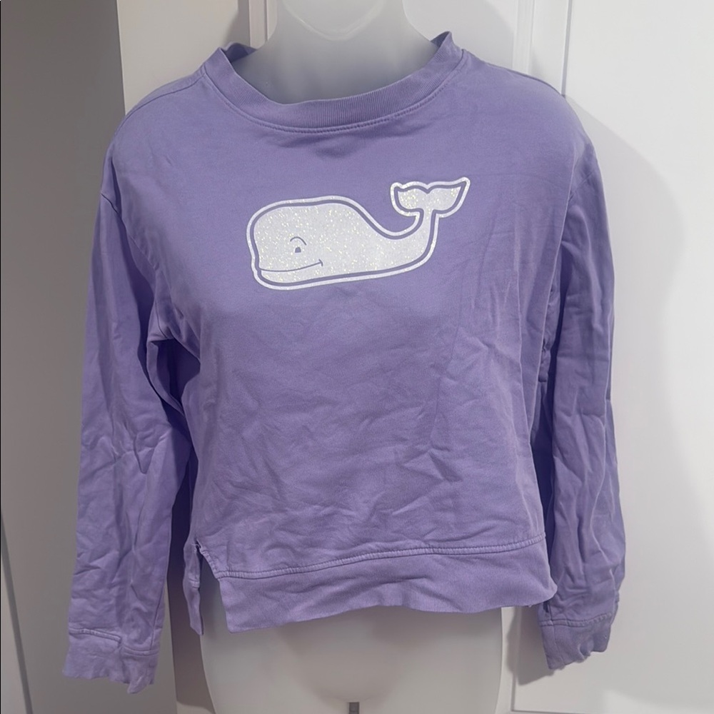 Vineyard Vines Purple Whale Graphic Kids Sweatshirt